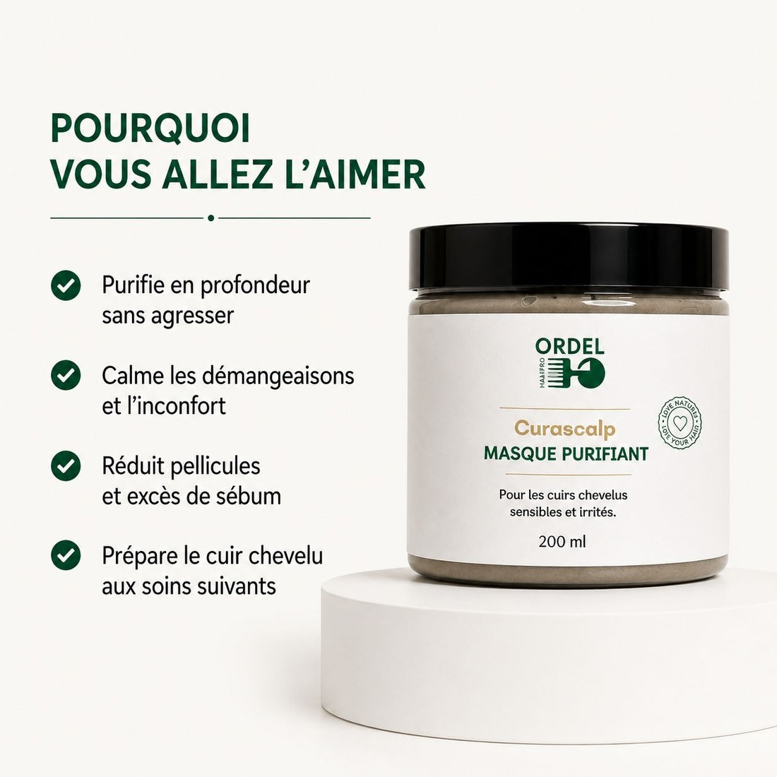 💛 Masque Purifiant au Soufre – Anti-Pelliculaire & Apaisant | CURASCALP