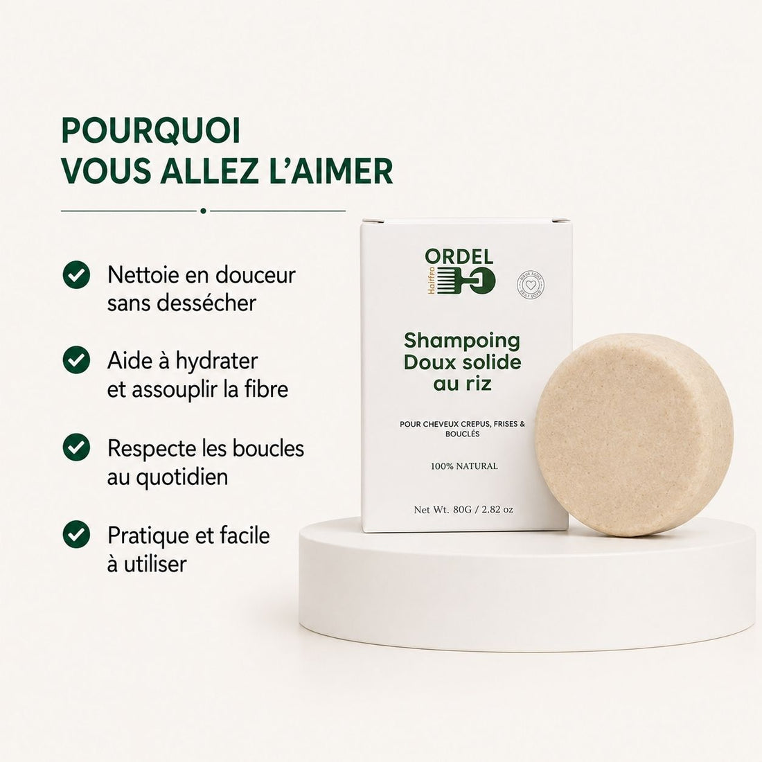 🧼 Shampoing Solide au Riz – Force, Pureté & Éco-Responsable