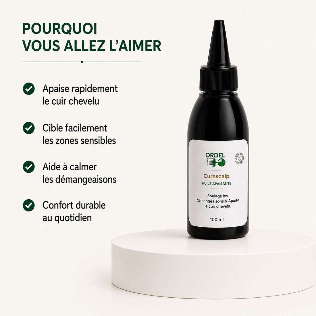 💧 Huile Apaisante & Purifiante – Soin Ciblé | CURASCALP