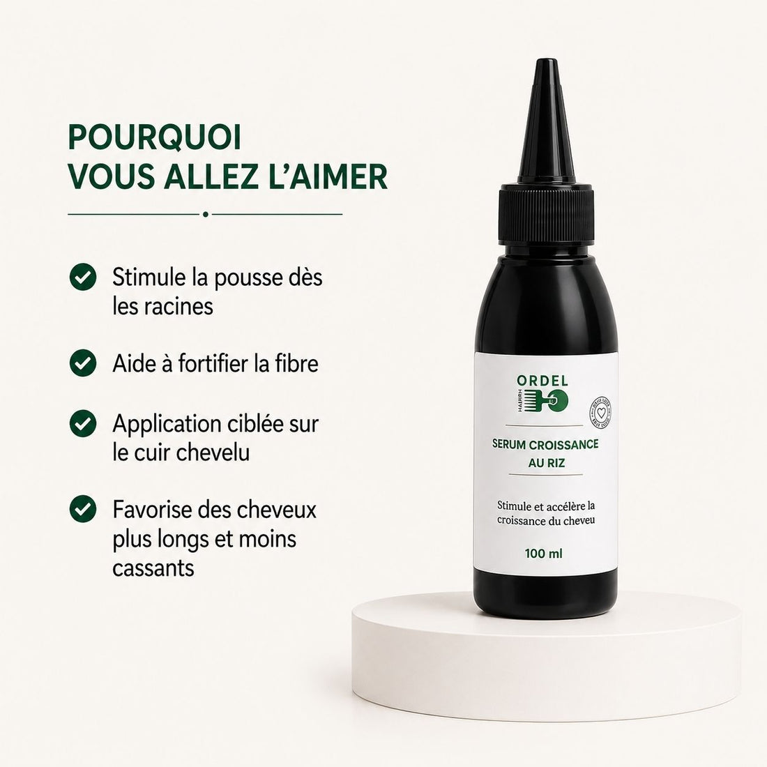 🚀 Sérum Capillaire Stimulant au Riz & Romarin