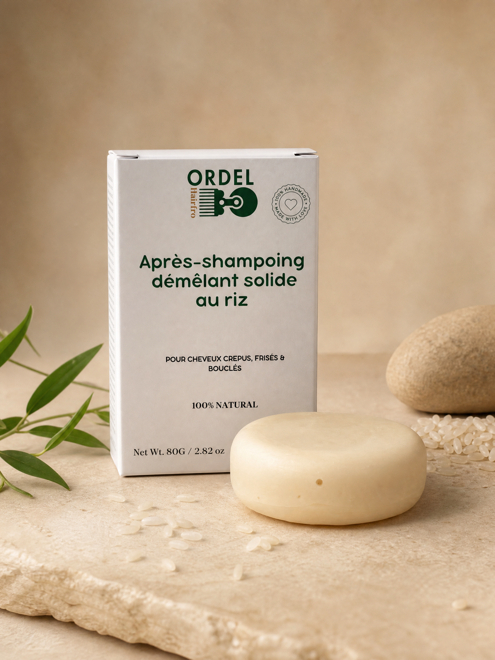 🧼 Shampoing Solide au Riz – Force, Pureté & Éco-Responsable