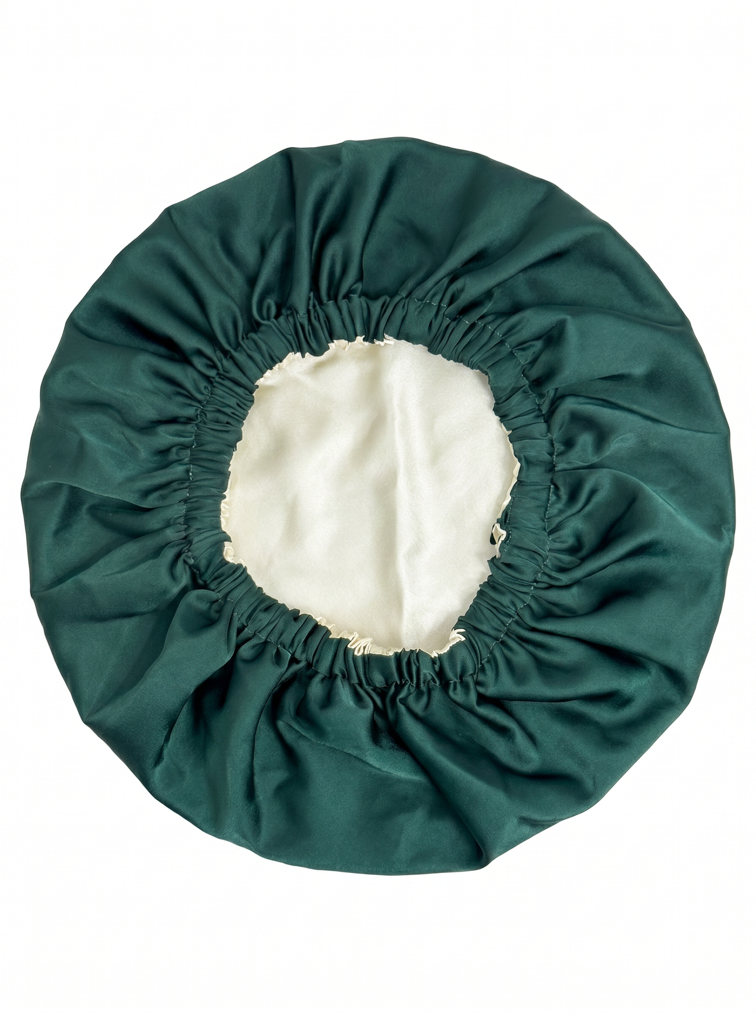 🌙 Bonnet de Nuit Premium en Soie & Satin – Réversible Vert Émeraude & Champagne