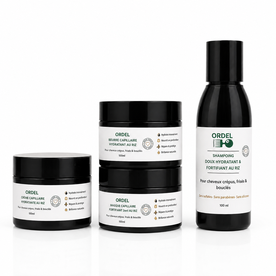 ✈️ Kit Voyage & Découverte – Rituel Complet au Riz (4 x 100ml)