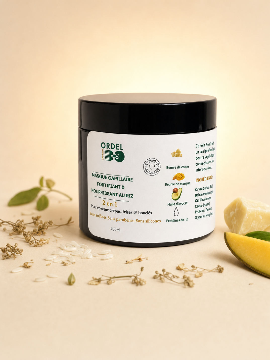 🌾 Masque Capillaire 2-en-1 "Nutrition Intense"