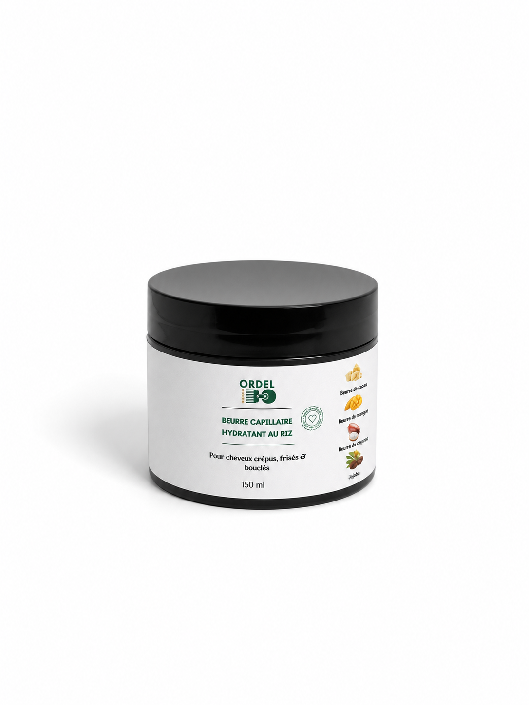 🍫 Beurre Capillaire Hydratant au Riz  – Protection & Rétention de Longueur