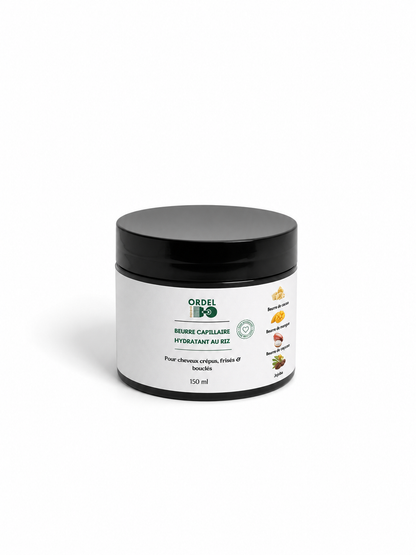 🍫 Beurre Capillaire Hydratant au Riz  – Protection & Rétention de Longueur