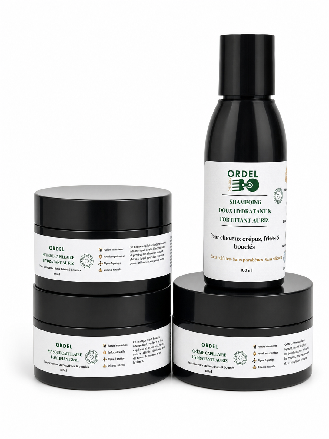 ✈️ Kit Voyage & Découverte – Rituel Complet au Riz (4 x 100ml)/ Duo Détoxiques curascalp (2 x 100 ml)