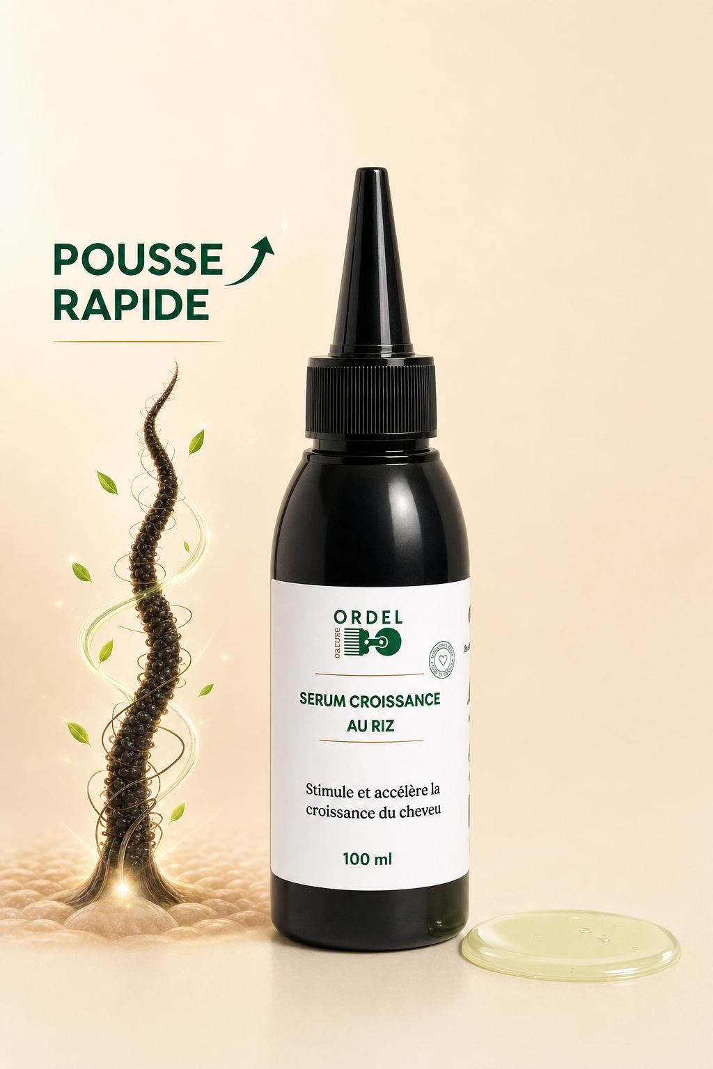 🚀 Sérum Capillaire Stimulant au Riz & Romarin